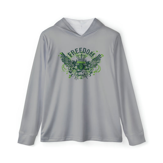 Freedom Wings (Grey/Green) - Men's Sports Warmup Hoodie