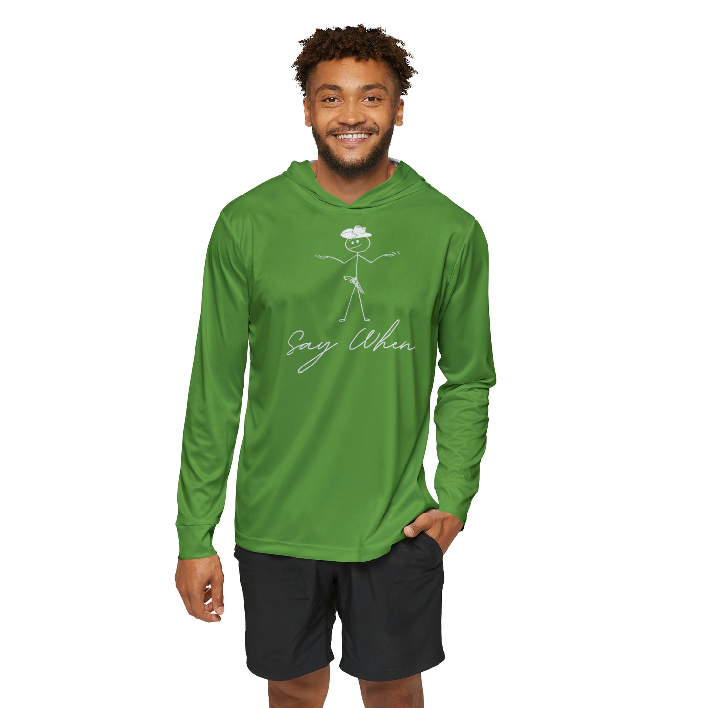 Say When (Green/White) - Men's Sports Warmup Hoodie