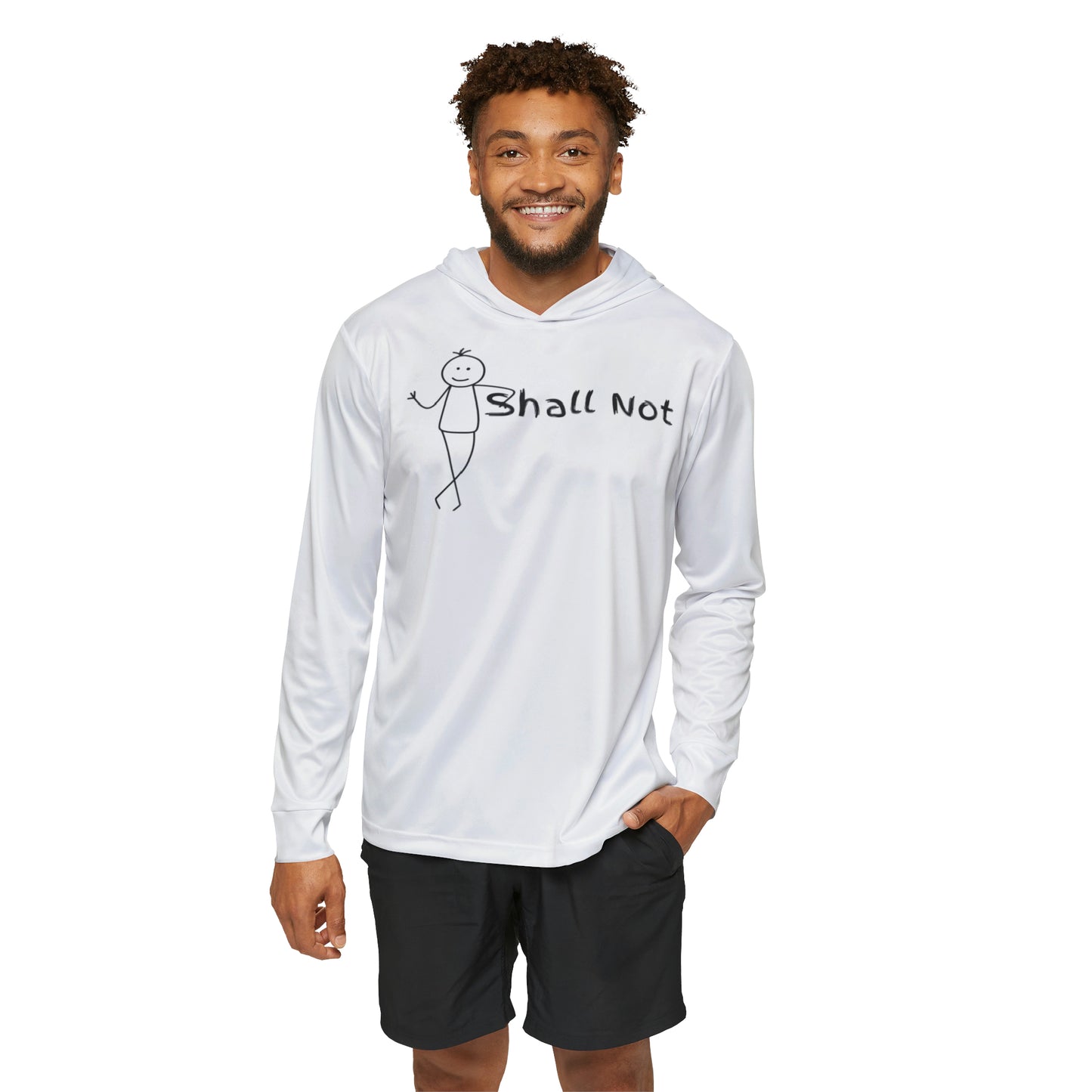 Shall Not (White/Black) - Men's Sports Warmup Hoodie