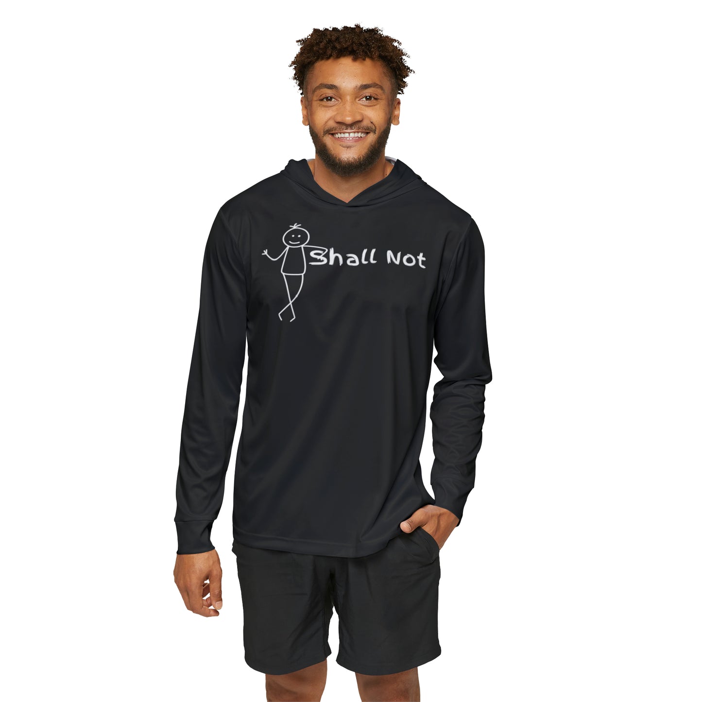 Shall Not (Black/White) - Men's Sports Warmup Hoodie