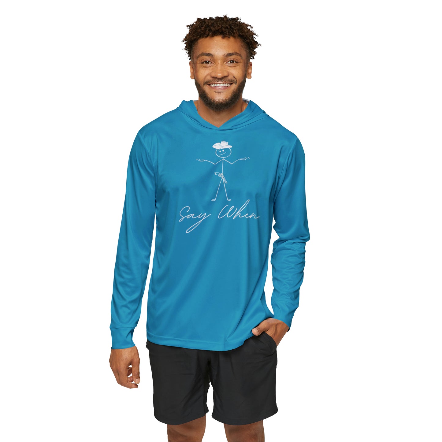 Say When (Blue/White) - Men's Sports Warmup Hoodie