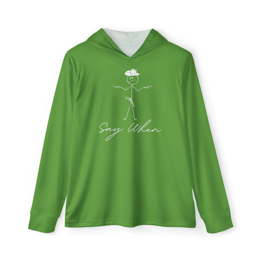 Say When (Green/White) - Men's Sports Warmup Hoodie