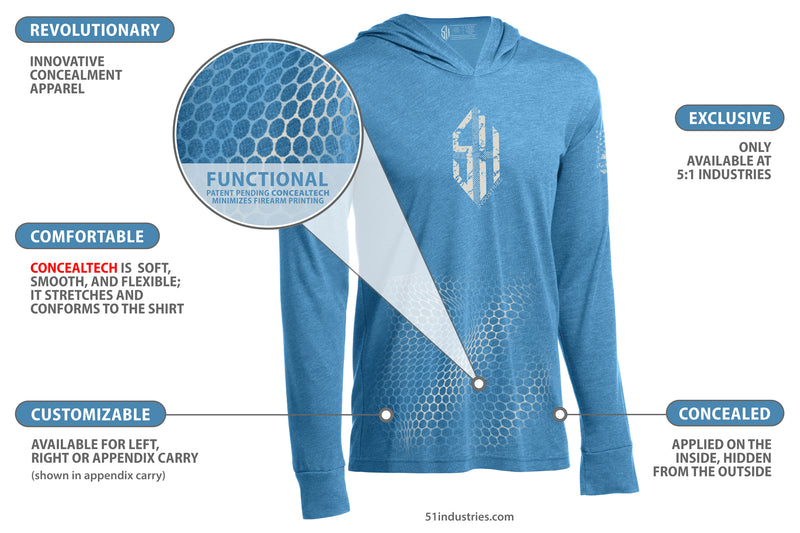Lightweight Hoodie Long Sleeve T-Shirt- Covert